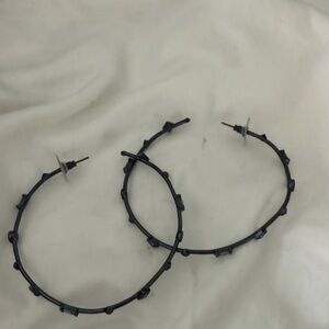 Kendra Scott large Gunmetal Hoop Earrings